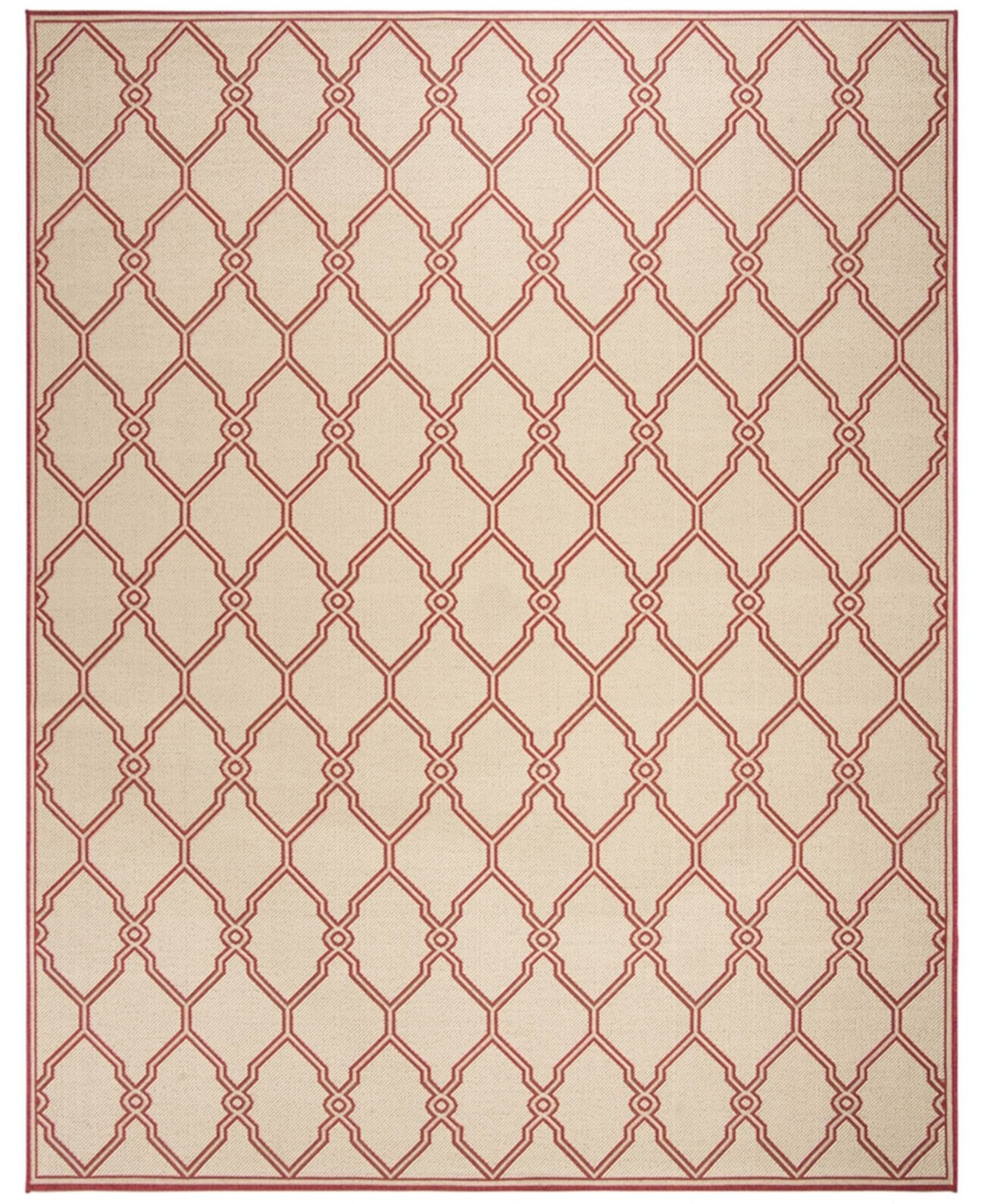 Linden Red and Creme 8' x 10' Area Rug Safavieh