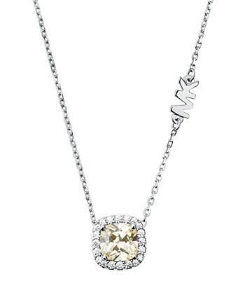 Women's Cushion Halo Pendant with Cubic Zirconia Clear Stones Michael Kors