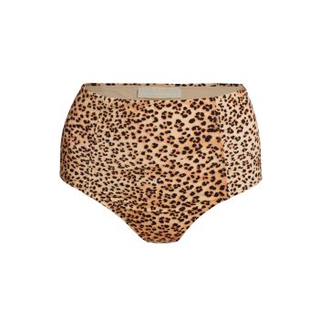 Dione Leopard-Print Bikini Bottom Ulla Johnson