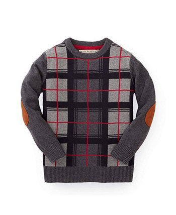 Hope Henry Boys' Crewneck Pullover Sweater with Elbow Patches, Kids Hope & Henry