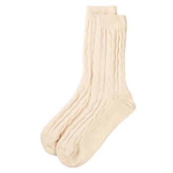 Cable-Knit Cashmere Socks Rosie Sugden