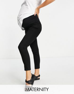 Cotton:On Maternity underbump cropped ripped skinny jean in wash black Cotton:On Maternity
