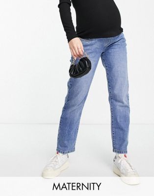Cotton:On Maternity super stretch skinny jeans in blue Cotton:On Maternity