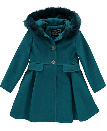 Пальто для девочек с капюшоном и отделкой из искусственного меха S Rothschild & CO