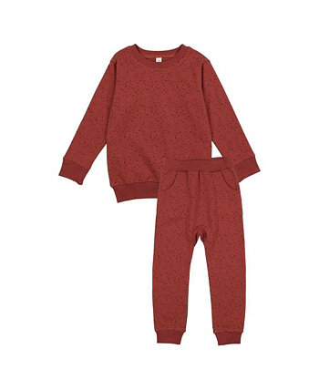 Unisex Dot Print Sweatsuit, Toddler To Child Pouf