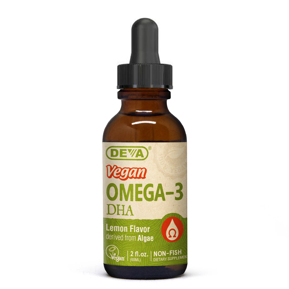 Deva Vegan Omega-3 DHA из водорослей с лимоном — 2 жидких унции Deva