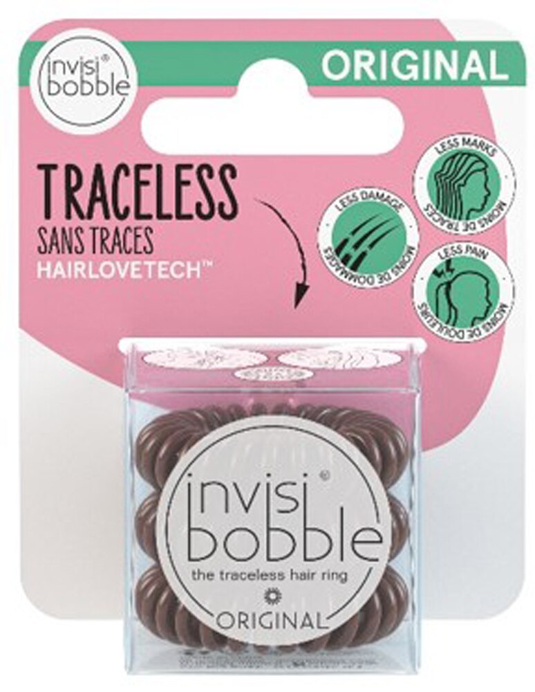 Invisibobble Original Traceless Hair Ring Hanging Pack Pretzel Brown -- 3 кольца Invisibobble