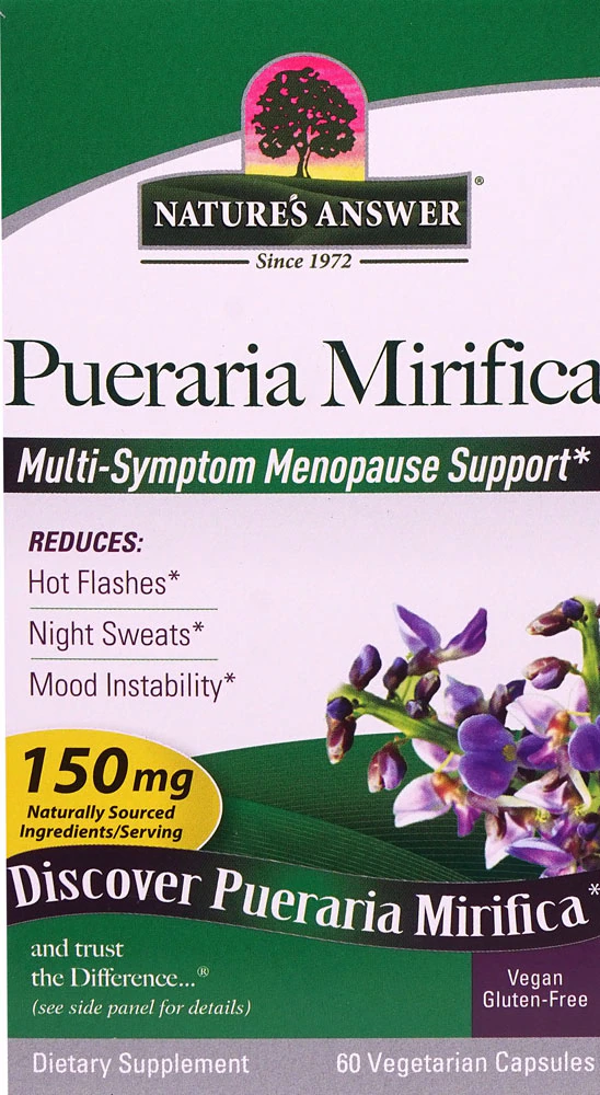 Nature's Answer Pueraria Mirifica Multi-Symptom Menopause Support -- 150 mg - 60 Vegetarian Capsules Nature's Answer