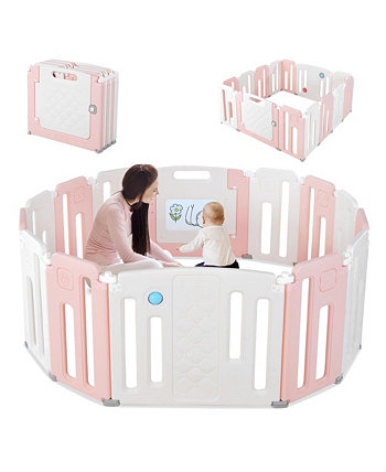 14 Panels Baby Safety Playpen Kids Safety Activity Costway