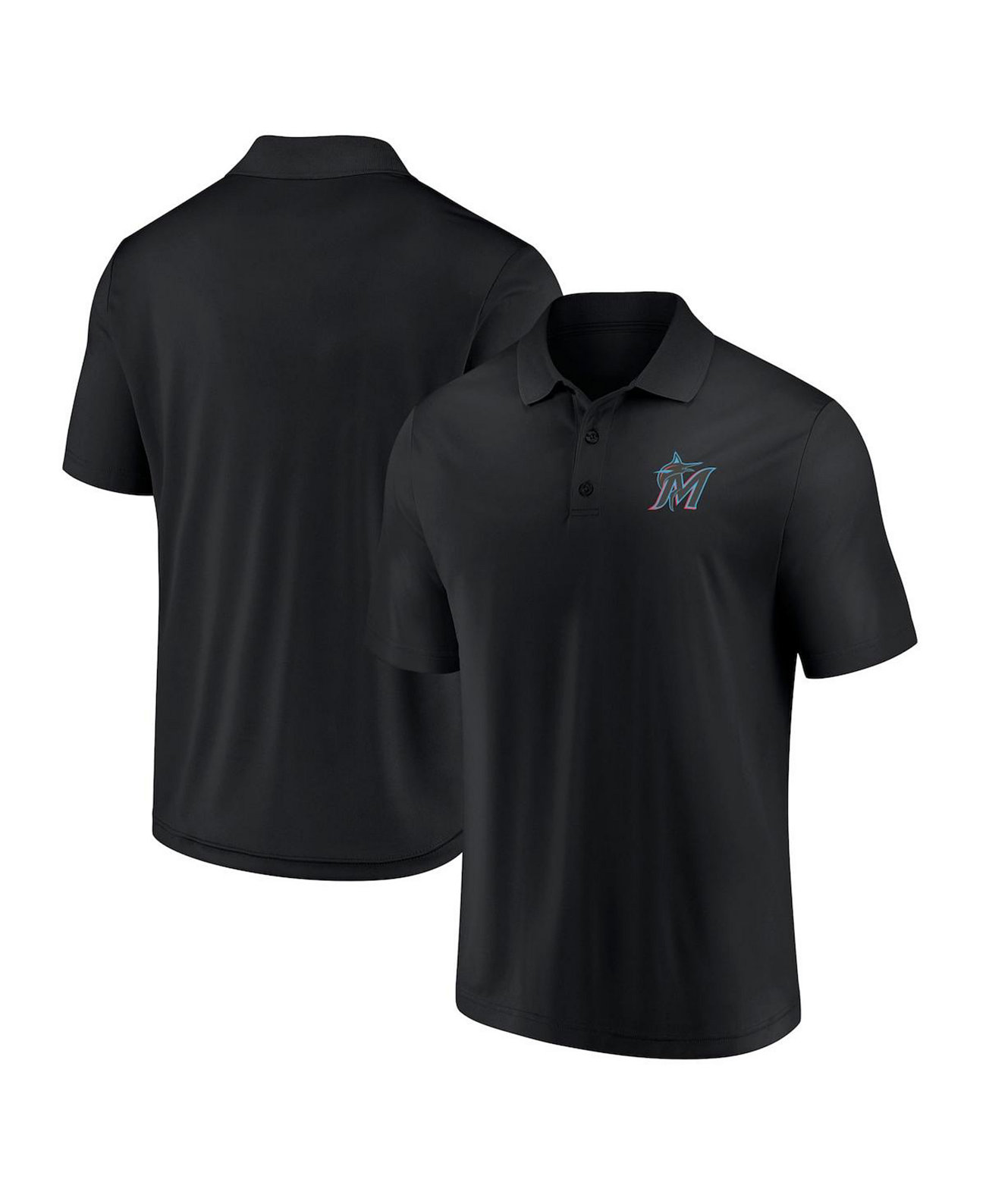 Мужская черная рубашка-поло с логотипом Miami Marlins Winning Streak Fanatics