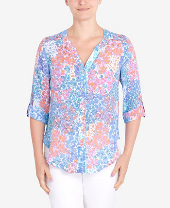 Petite Woven Floral Print Top Ruby Rd.