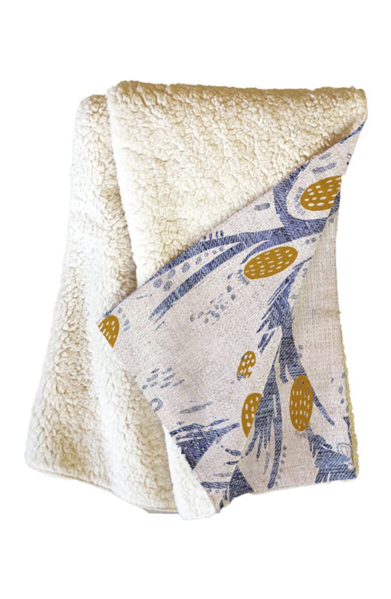 Holli Zollinger Французское льняное одеяло из искусственного овечьего флиса чертополоха Deny Designs
