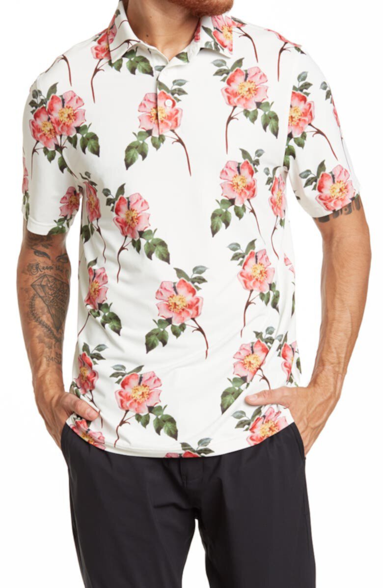 Рубашка поло с тропическим цветочным принтом Bloom SOSIK