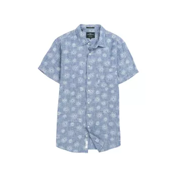 Carleton Floral-Embroidered Linen Shirt RODD AND GUNN
