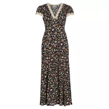 Clarice Floral Short-Sleeve Midi-Dress RIXO