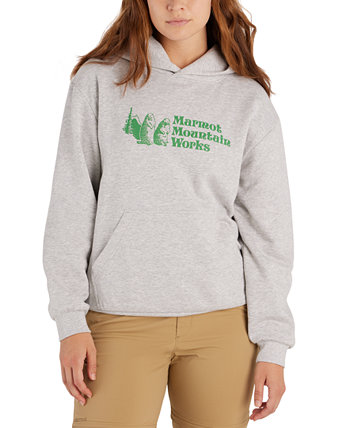 Женская худи в рубчик с принтом логотипа MMW Marmot