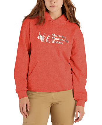 Женская худи в рубчик с принтом логотипа MMW Marmot