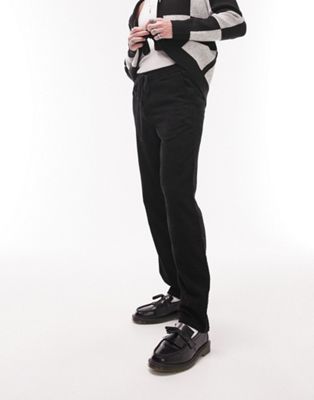  Расслабленные брюки с текстурой Topman в черном цвете для мужчин TOPMAN