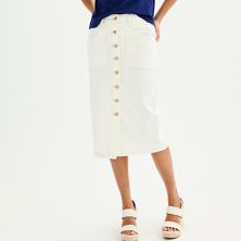 Women's Sonoma Goods For Life® Button Midi Skirt SONOMA