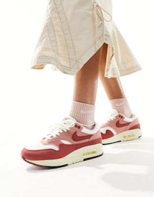  Женские кроссовки для повседневной жизни Nike Air Max 1 в красном и цвете кокосового молока Nike