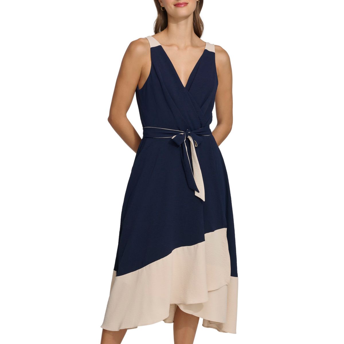 Женское платье макси с цветными блоками и v-образным вырезом Harper Rose HARPER ROSE