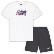 Men's Concepts Sport White/Charcoal New England Patriots Big & Tall T-Shirt and Shorts Set Unbranded