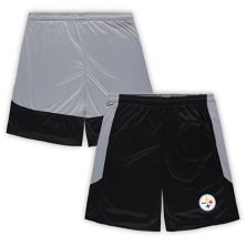 Men's Fanatics Branded Black Pittsburgh Steelers Big & Tall Team Logo Shorts Unbranded