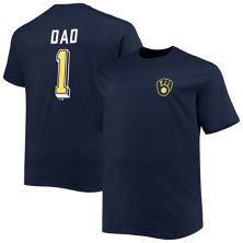 Men's Navy Milwaukee Brewers Big & Tall Father's Day #1 Dad T-Shirt Profile