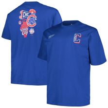 Men's Profile Royal Chicago Cubs Big & Tall Split Zone T-Shirt Profile
