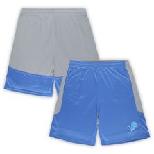 Men's Fanatics Branded Blue Detroit Lions Big & Tall Team Logo Shorts Unbranded