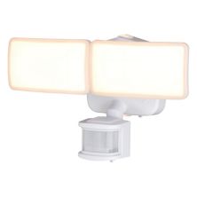 Merill White Integrated LED Motion Sensor Dusk to Dawn Outdoor Security Flood Light Vaxcel