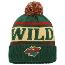 Men's American Needle Green/Gold Minnesota Wild Pillow Line Cuffed Knit Hat with Pom American Needle