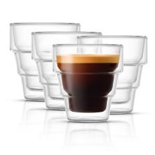 JoyJolt Pila 4-pc. Double Walled Espresso Glass Cup Set JoyJolt