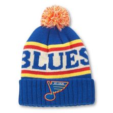 Men's American Needle Blue/White St. Louis Blues Pillow Line Cuffed Knit Hat with Pom American Needle