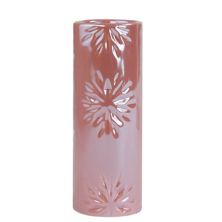 6.5&#34; Tall Pearly Pink Snowflake Christmas Candle Holder Christmas Central