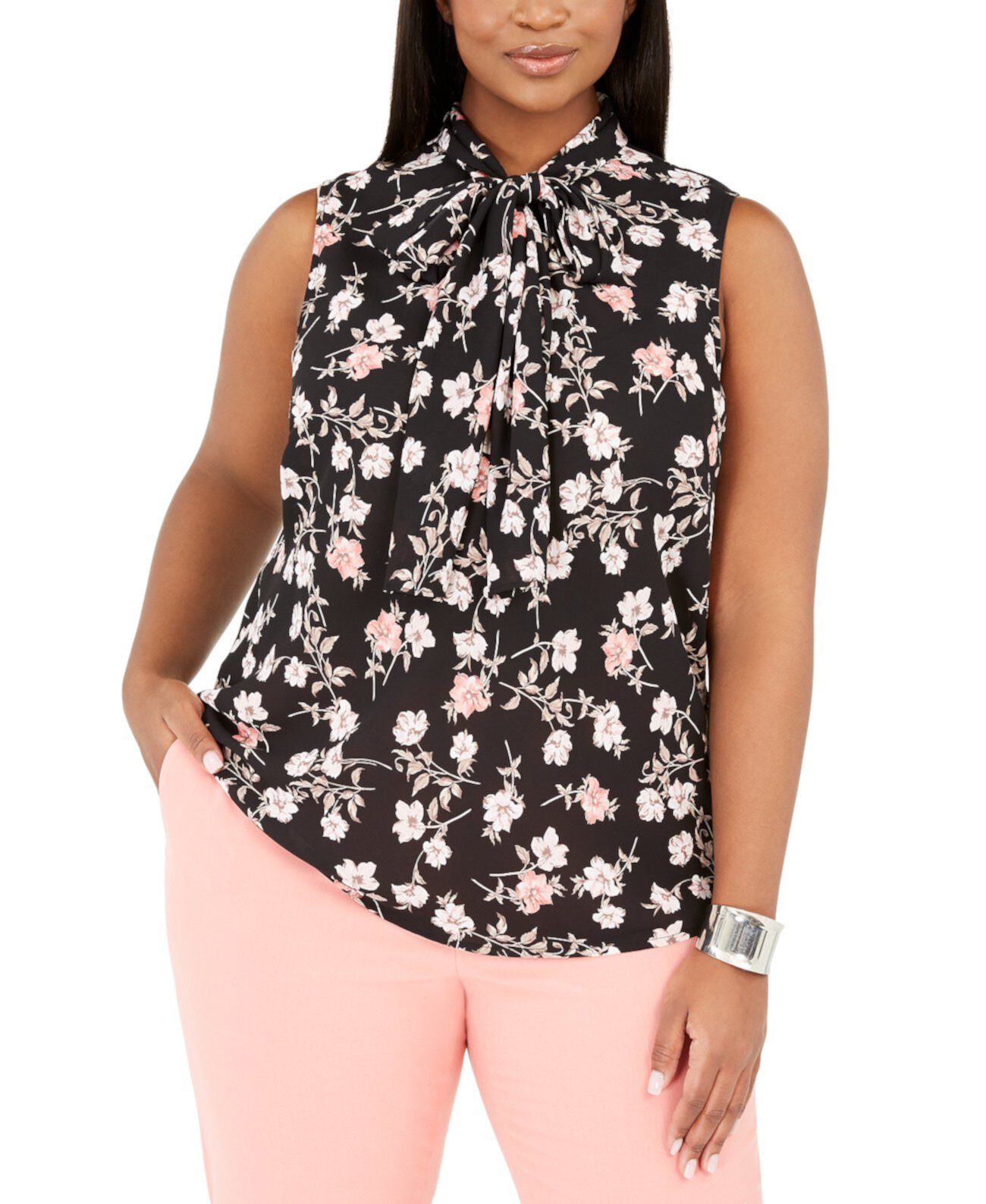 Модная блуза большого размера с цветочным принтом, созданная для Macy's Bar III
